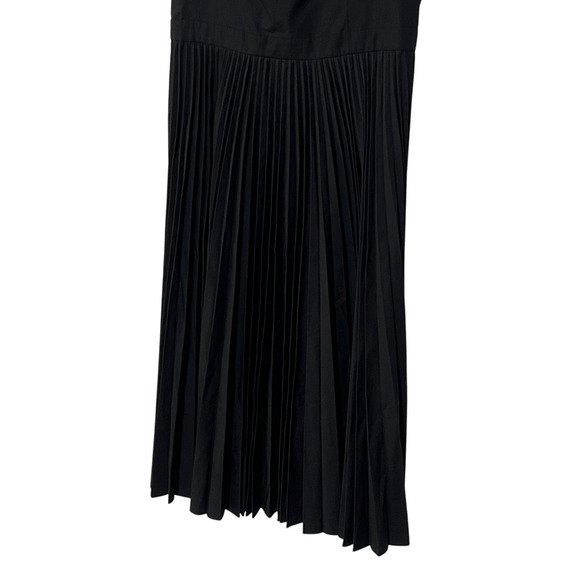 THEORY WOMENS SIZE 8 SLEEVELESS PLEATED VOLUME POPLIN MIDI DRESS BLACK NEW - Picture 9 of 14